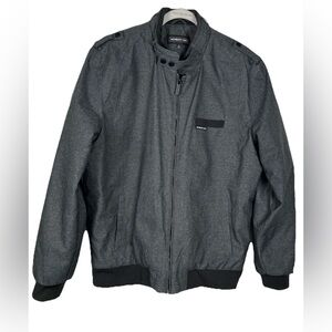 Members Only Gray‎ Full Zip Quilted Lined  Iconic Racer Heavy Jacket Mens XL